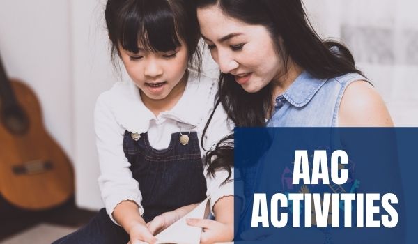 Mother and child doing AAC Activities