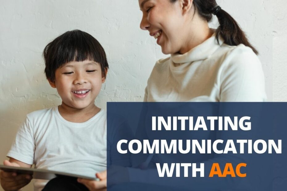 child learning to initiate communication with aac